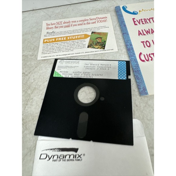 VTG Sierra Network Constant Companion DOS Computer Software 5.25" Floppy Manual - Picture 7 of 10